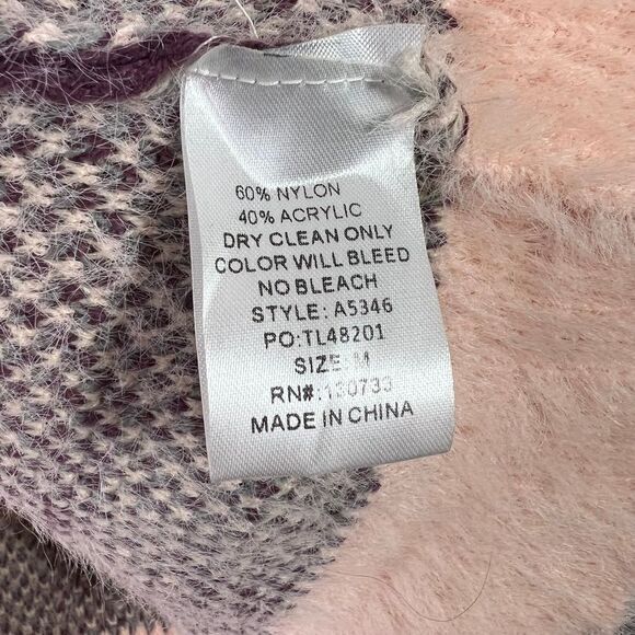 Umgee Women's Fuzzy Camo Sweater Soft Knit Pullover Cozy Winter‎ Top Size M - Picture 4 of 6